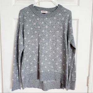 SOAKED IN LUXURY | CREW NECK SWEATER GRAY WITH SILVER POLKA DOTS